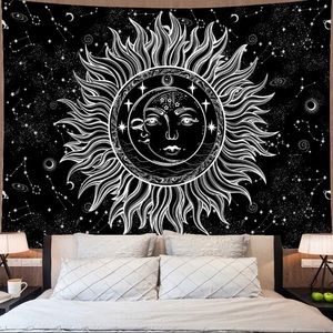 Sun and Moon Psychedelic Burning Tapestry
